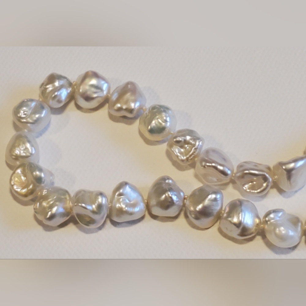 Baroque White Freshwater Pearl Opera Length Necklace